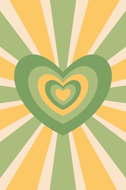 Fondo de pantalla de corazón de flores silvestres de diseño plano