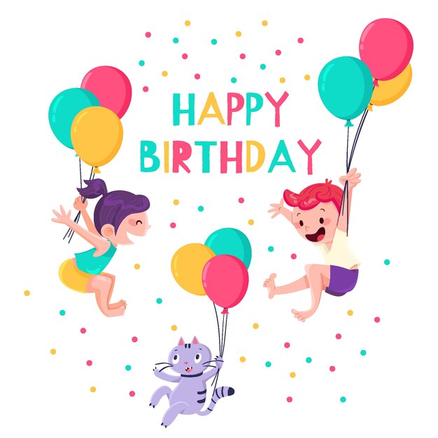 Fondo de pantalla de cumpleaños dibujado a mano