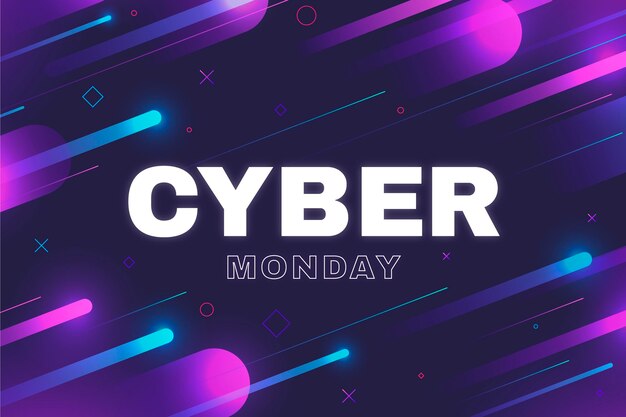 Fondo de pantalla de cyber monday de diseño plano