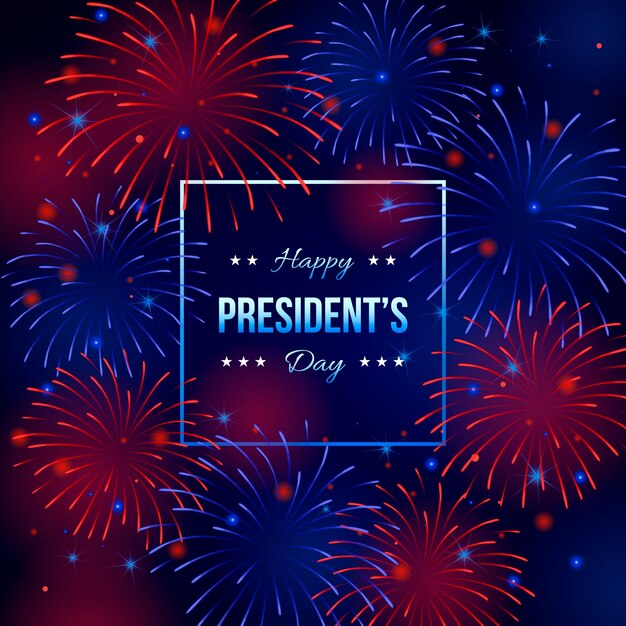 Fondo de pantalla del día del presidente de fuegos artificiales