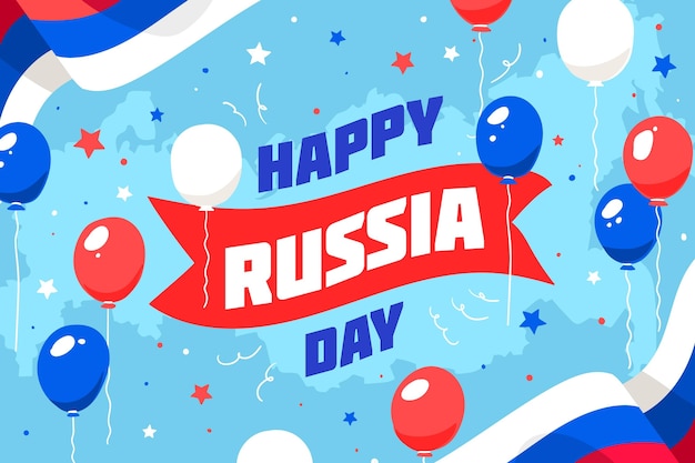 Vector gratuito fondo de pantalla del día de rusia