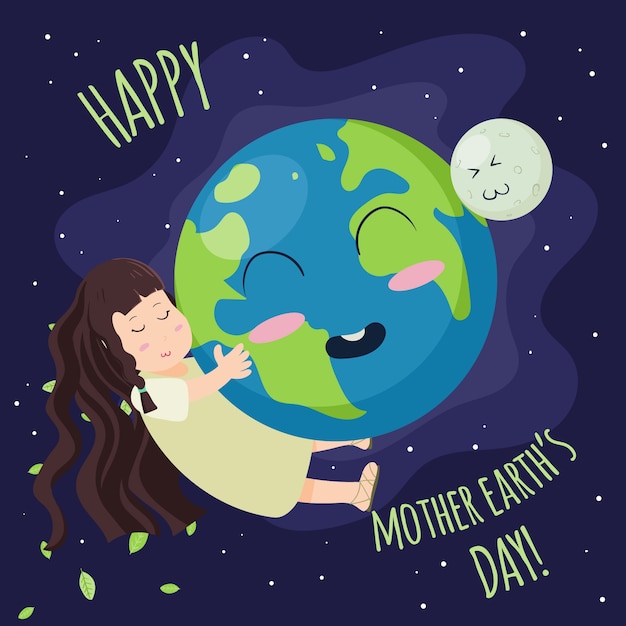 Vector gratuito fondo de pantalla dibujado a mano día de la madre tierra