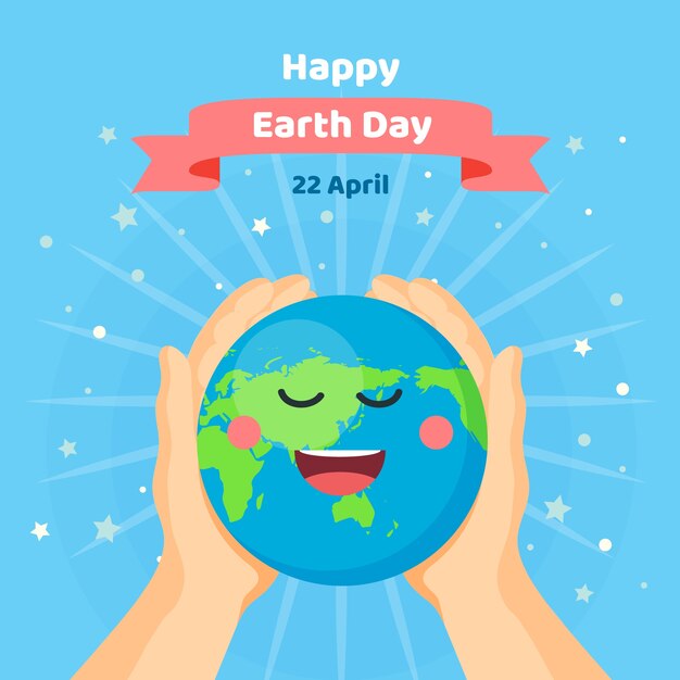 Fondo de pantalla de diseño plano del día de la madre tierra