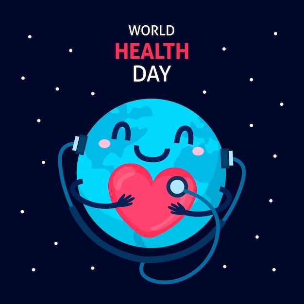 Fondo de pantalla de diseño plano del día mundial de la salud