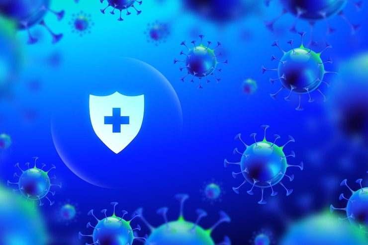 Vector gratuito fondo de pantalla de escudo protector de coronavirus