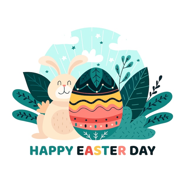 Vector gratuito fondo de pantalla de feliz día de pascua dibujado a mano