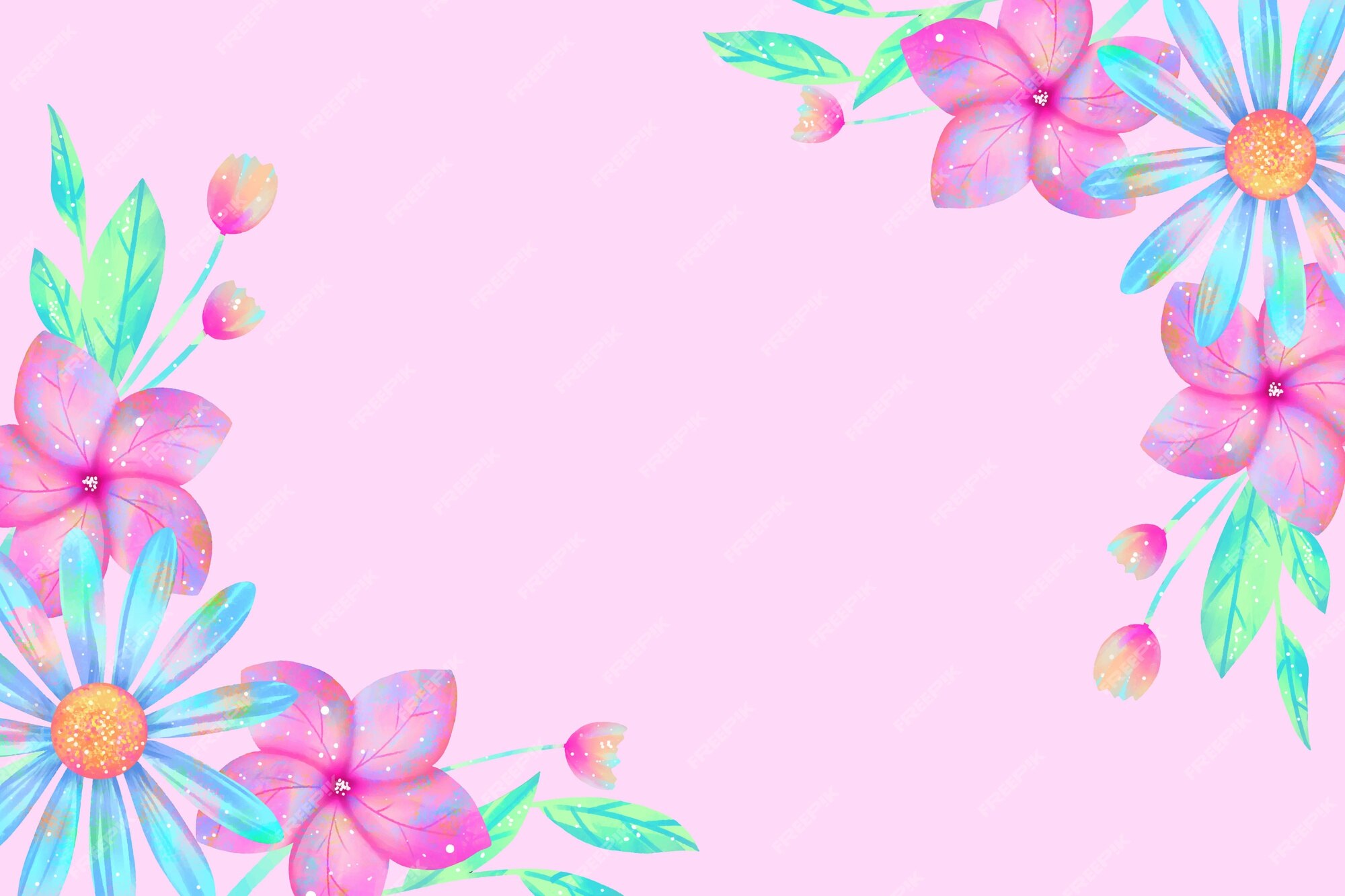 Fondo de pantalla de flores acuarela en concepto de colores pastel | Vector  Gratis