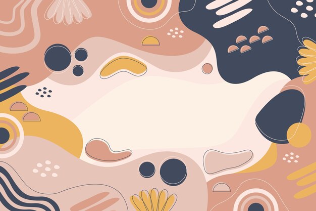 Fondo de pantalla de formas abstractas dibujadas a mano