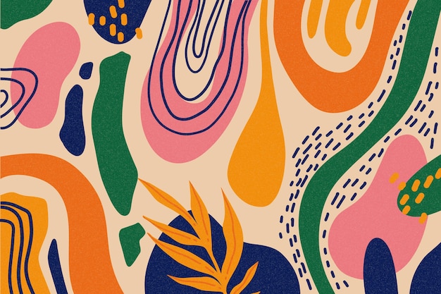 Fondo de pantalla de formas abstractas dibujadas a mano
