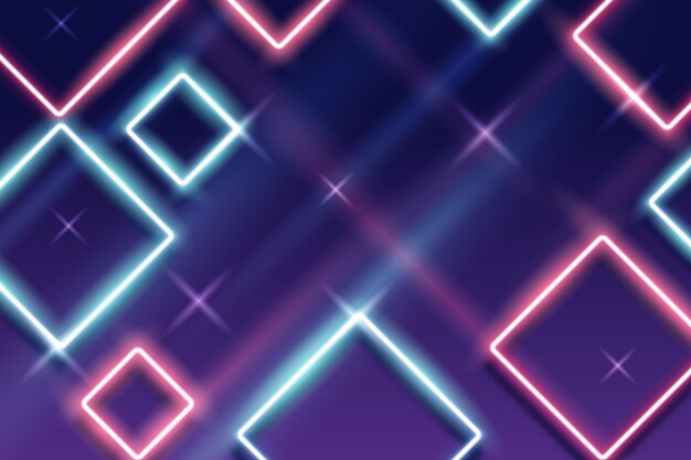 Fondo de pantalla de formas geométricas de neón