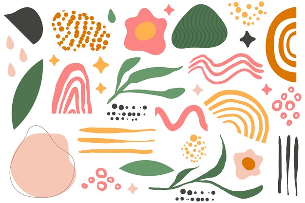 Fondo de pantalla de formas orgánicas abstractas dibujadas a mano