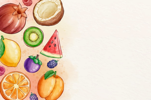 Vector gratuito fondo de pantalla de frutas y verduras