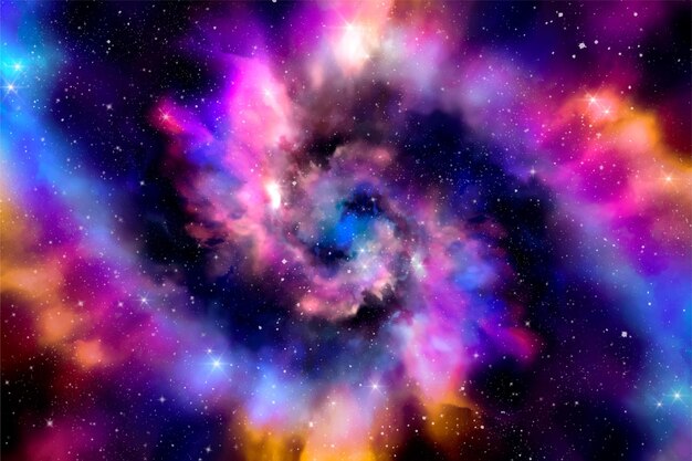Fondo de pantalla de galaxia de acuarela pintado a mano
