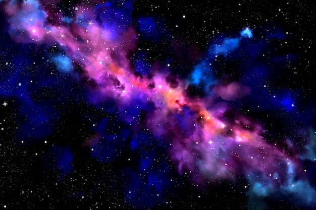 Fondo de pantalla de galaxia de acuarela pintado a mano