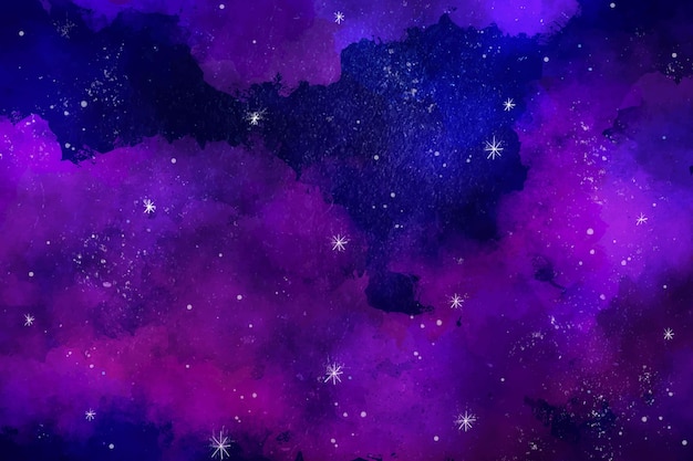 Vector gratuito fondo de pantalla de galaxia de acuarela pintado a mano