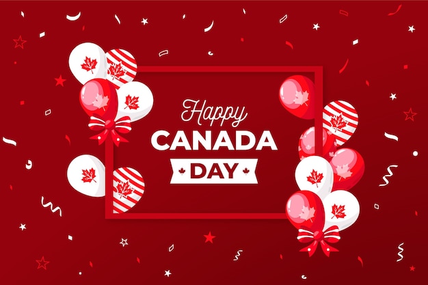 Fondo de pantalla con globos para el día de canadá