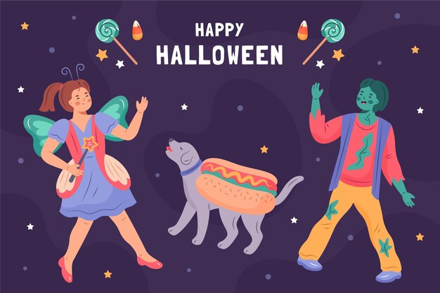 Fondo de pantalla de halloween dibujado a mano