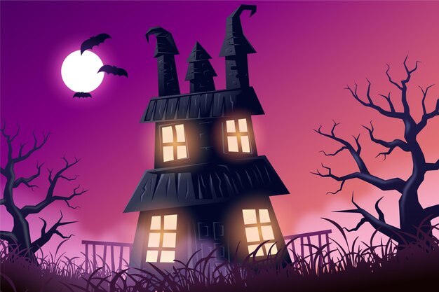 Vector gratuito fondo de pantalla de halloween realista espeluznante