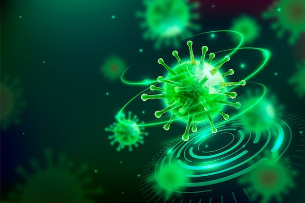 Fondo de pantalla de holograma de coronavirus realista