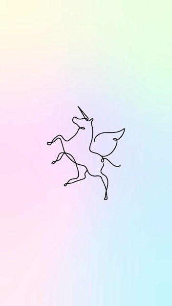 Fondo de pantalla de iPhone unicornio, vector de fondo estético