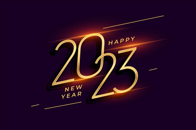 Fondo de pantalla de letras doradas 2023 para la víspera de año nuevo