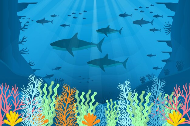 Fondo de pantalla bajo el mar para videoconferencia