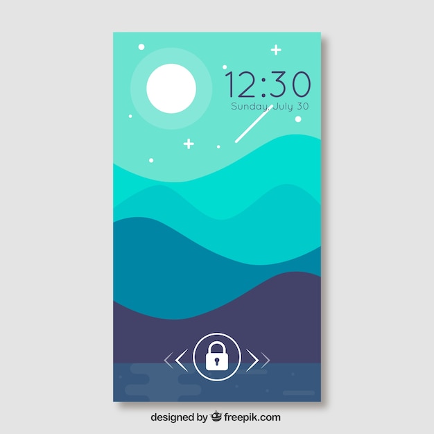 Vector gratuito fondo de pantalla de móvil con paisaje nocturno