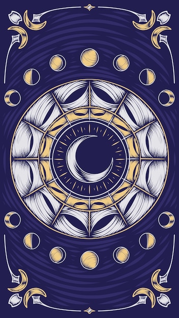 Fondo de pantalla móvil tarot místico dibujado a mano