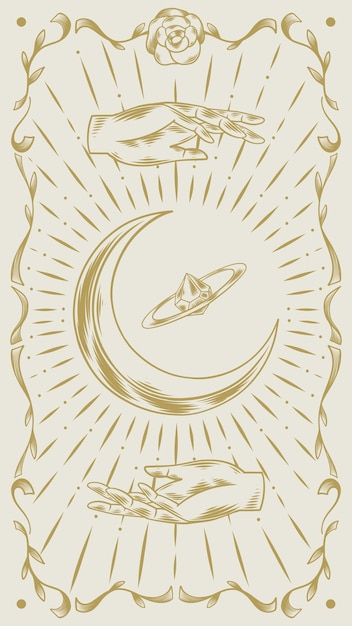 Fondo de pantalla móvil tarot místico dibujado a mano
