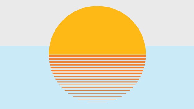 Fondo de pantalla de naranja puesta de sol estética vector azul