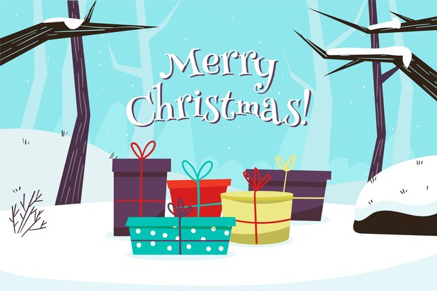 Fondo de pantalla de navidad dibujado a mano