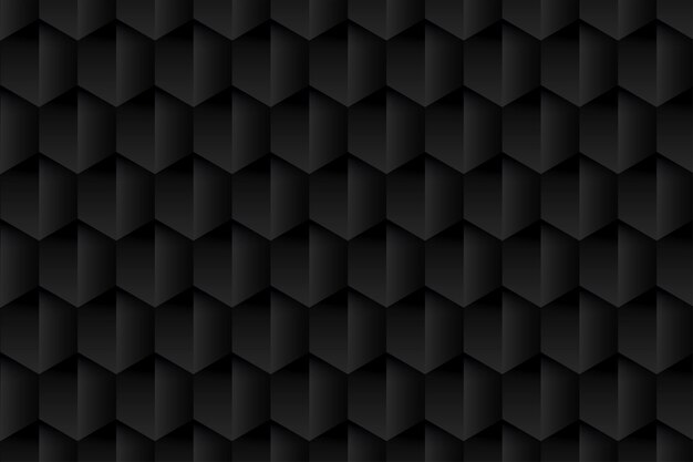 Fondo de pantalla negro en fondo hexagonal 3d