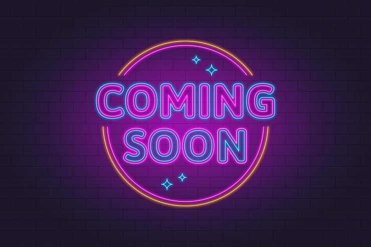 Vector gratuito fondo de pantalla de neón próximamente