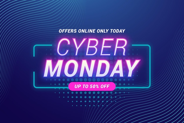 Vector gratuito fondo de pantalla plano de cyber monday