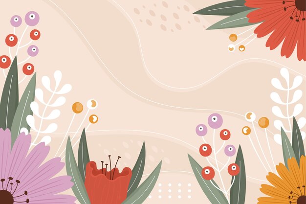 Fondo de pantalla de primavera dibujado a mano