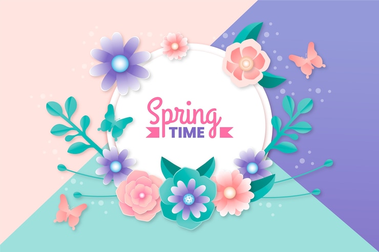 Vector gratuito fondo de pantalla de primavera en papel