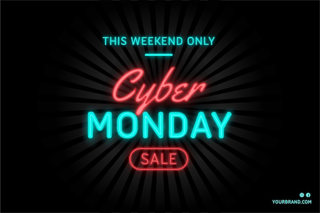 Fondo de pantalla promocional plano de cyber monday