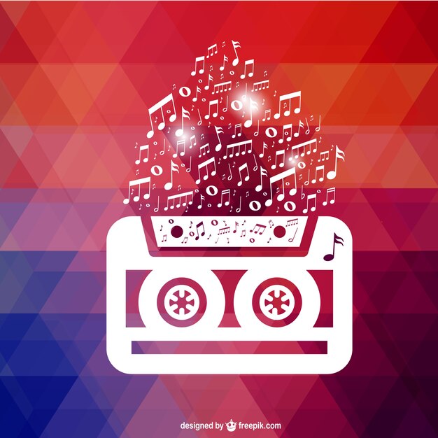 Fondo de pantalla retro con cassette