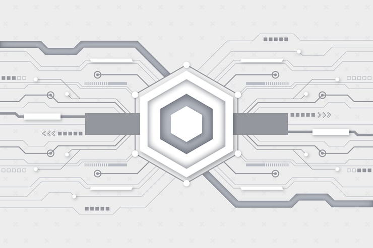 Vector gratuito fondo de pantalla de tecnología futurista blanco