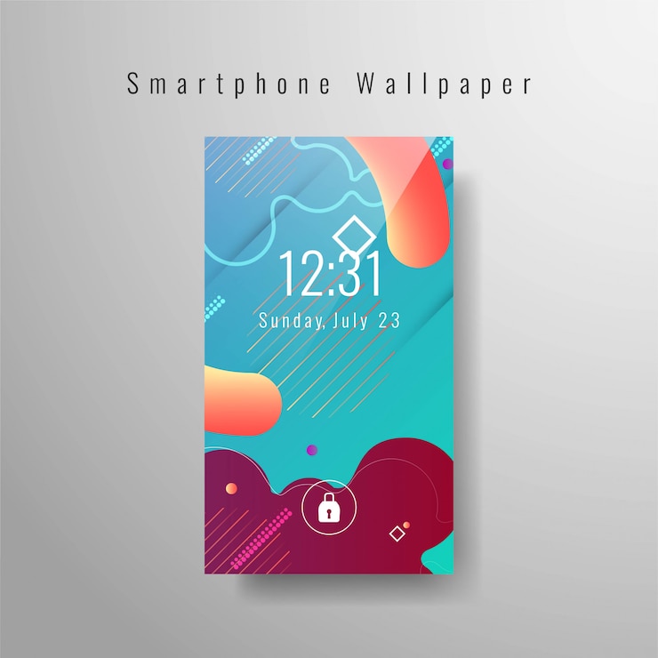 Vector gratuito fondo de pantalla de teléfono inteligente abstracto