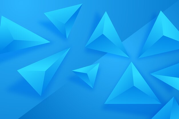 Fondo de pantalla de triángulo azul 3d