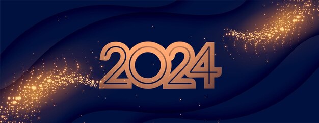 Fondo de pantalla de vacaciones de año nuevo 2024 con vector de efecto brillo