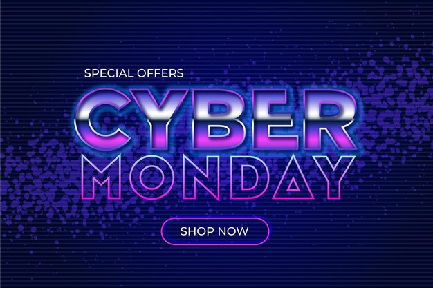 Fondo de pantalla de ventas de cyber monday de diseño plano