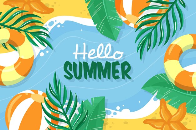Fondo de pantalla de verano dibujado a mano