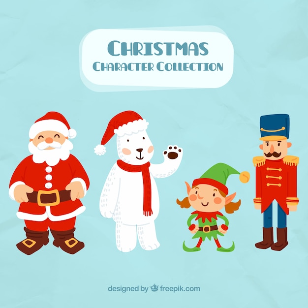 Fondo de papa noel con adorables personajes