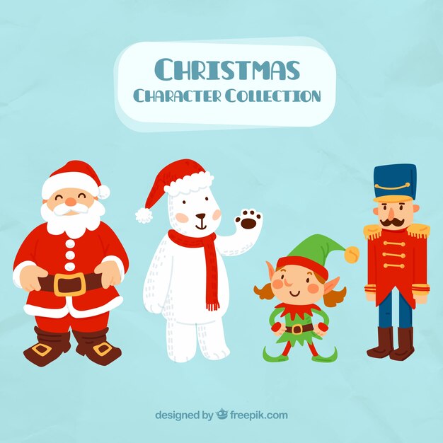 Fondo de papa noel con adorables personajes