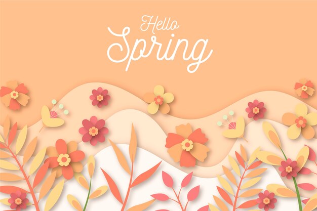 Fondo en papel colorido estilo para la primavera