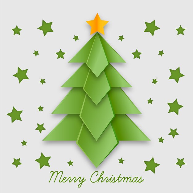 Fondo de papel estilo árbol de navidad