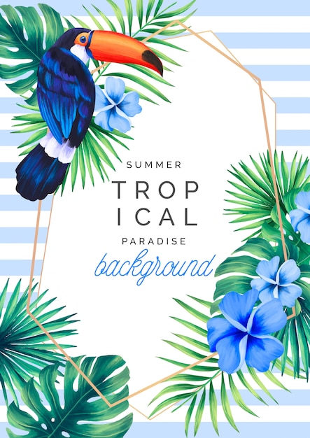 Fondo Paraíso Tropical con Tucán