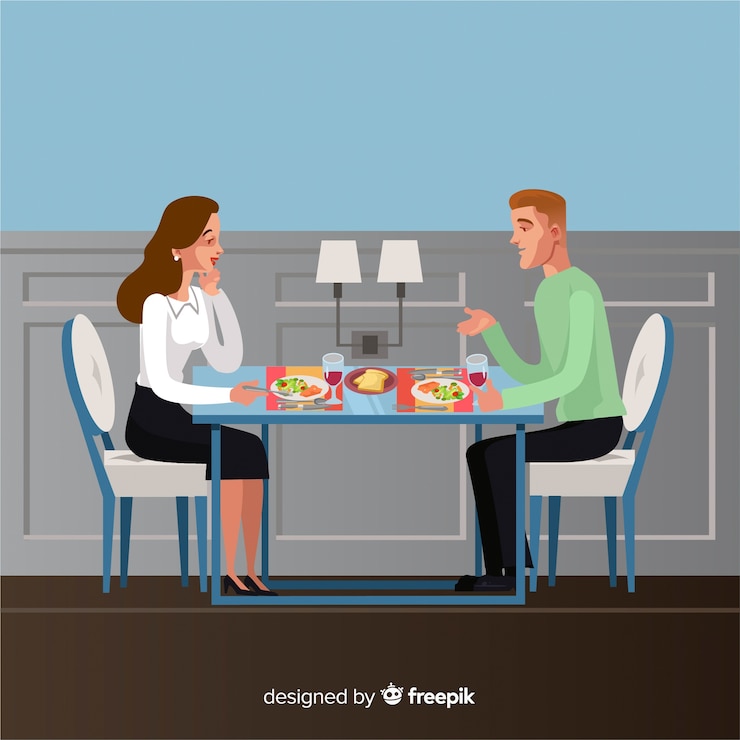 Vector gratuito fondo pareja en una cita romántico